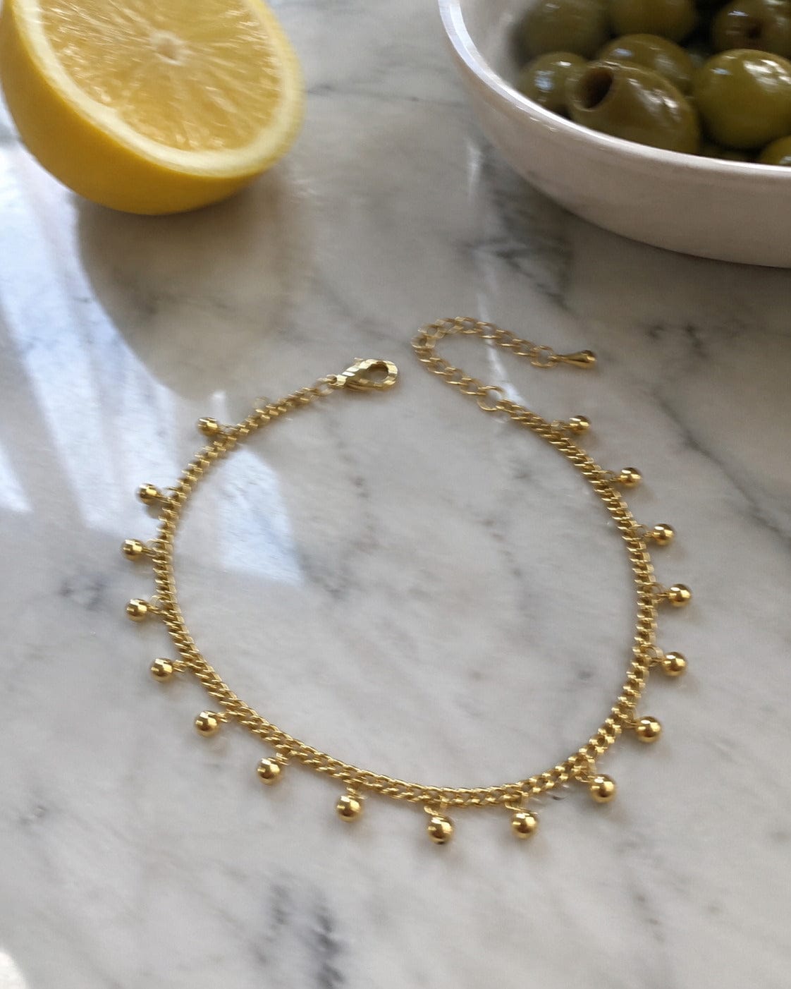 Customer photo review of Drop Bead Anklet