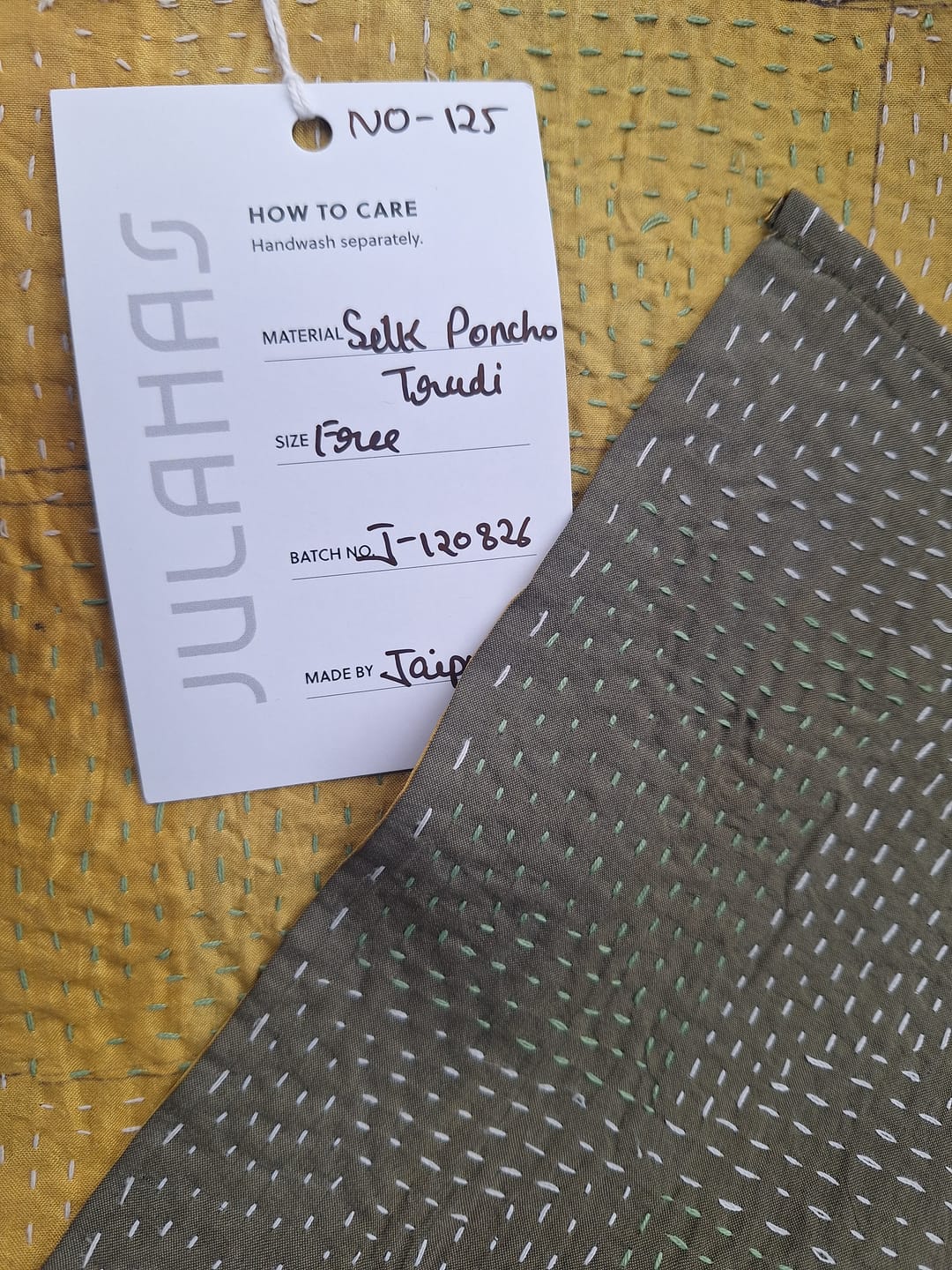 Customer photo review of Vintage Silk Trudi Poncho No.125 Jodhpur Edit
