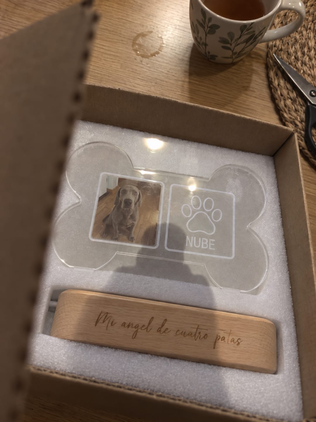 Customer photo review of Lámpara Memorial de Tu Perro