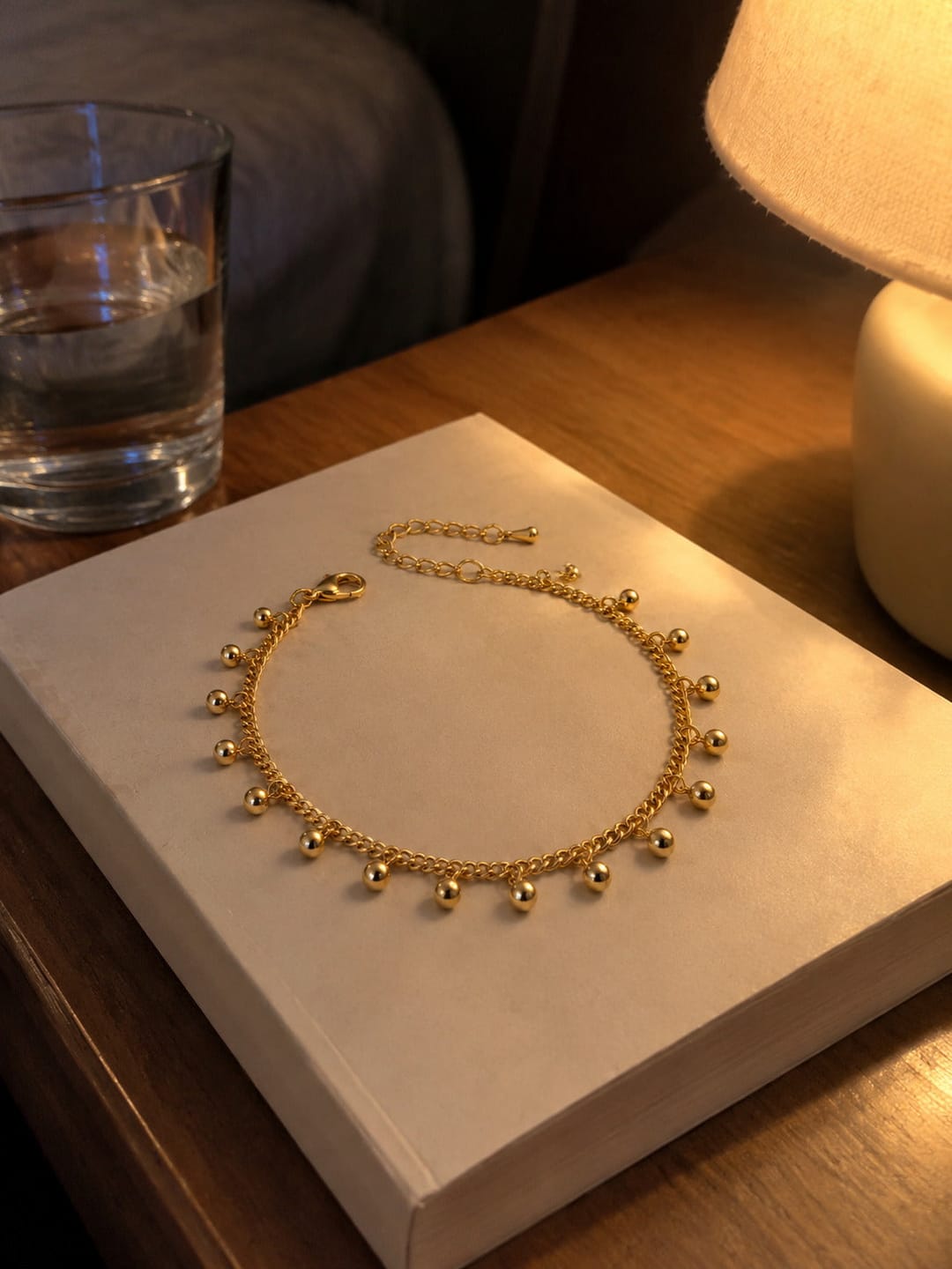 Customer photo review of Drop Bead Anklet