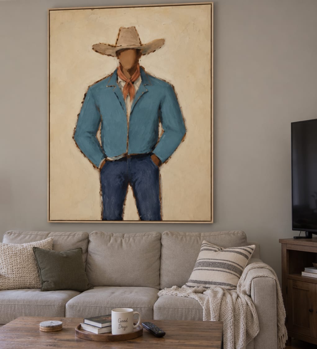 Customer photo review of Blue Mesa-Cowboy Portrait Painting