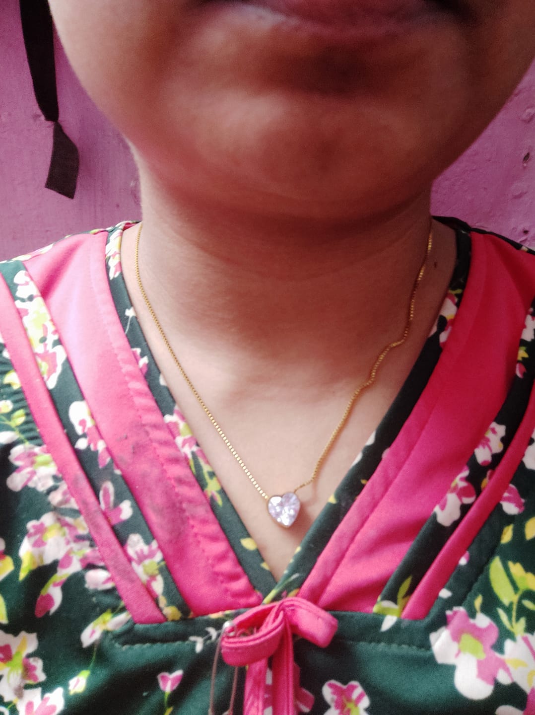 Customer photo review of Soft Heart Pendant Necklace