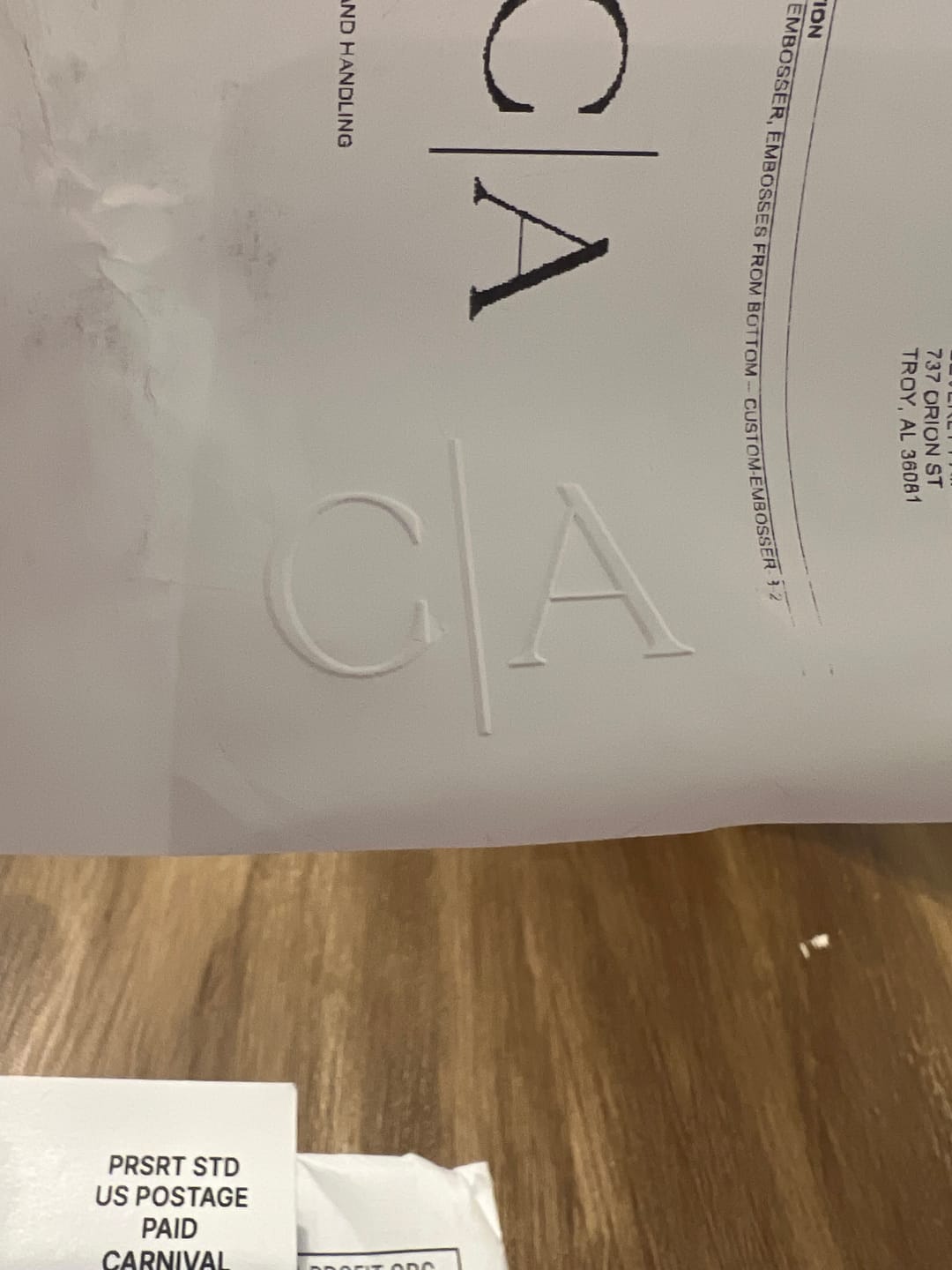 Customer photo review of Monogram Embosser