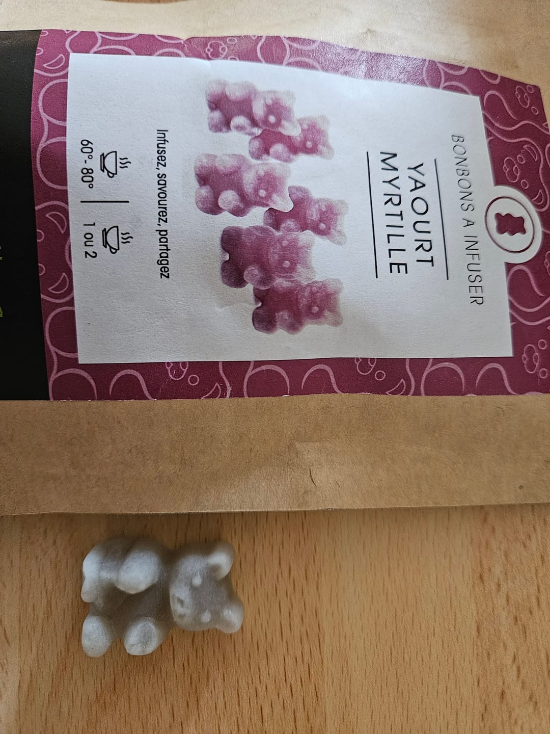 Customer photo review of Bonbons à infuser Yaourt Myrtille