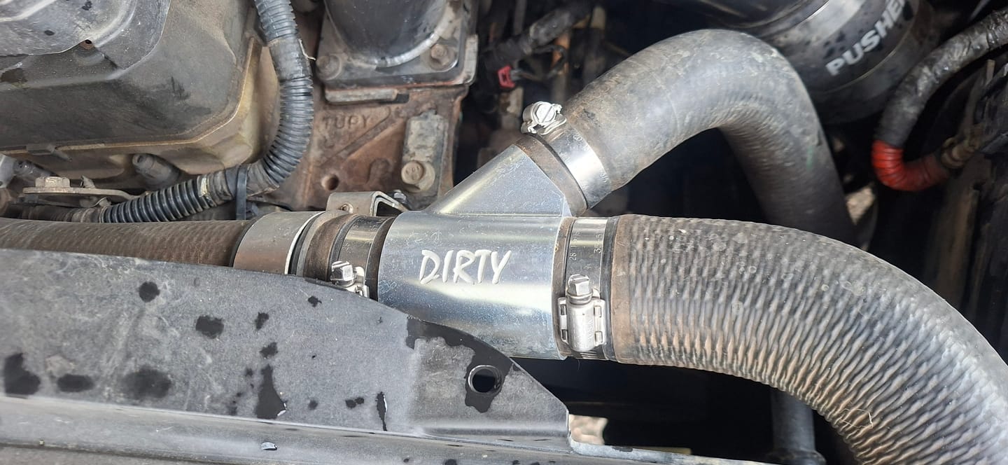 Customer photo review of 2013-2018 Cummins Billet Dual Radiator Coolant Y-Pipe (I67-ENG-A001)