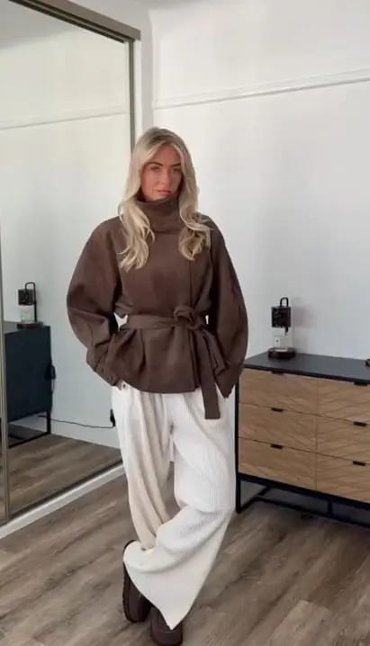 Customer photo review of Rebecca Lace-Up Suede Jacket