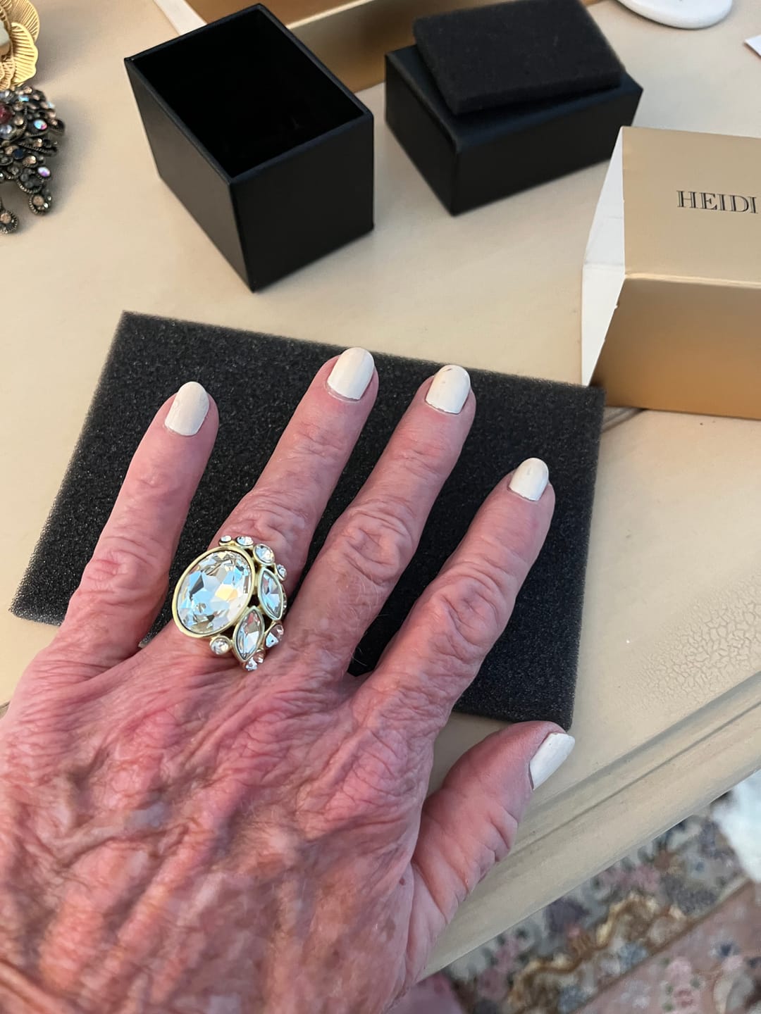 Customer photo review of Heidi Daus® "Vintage Classic" Crystal Art Deco Ring