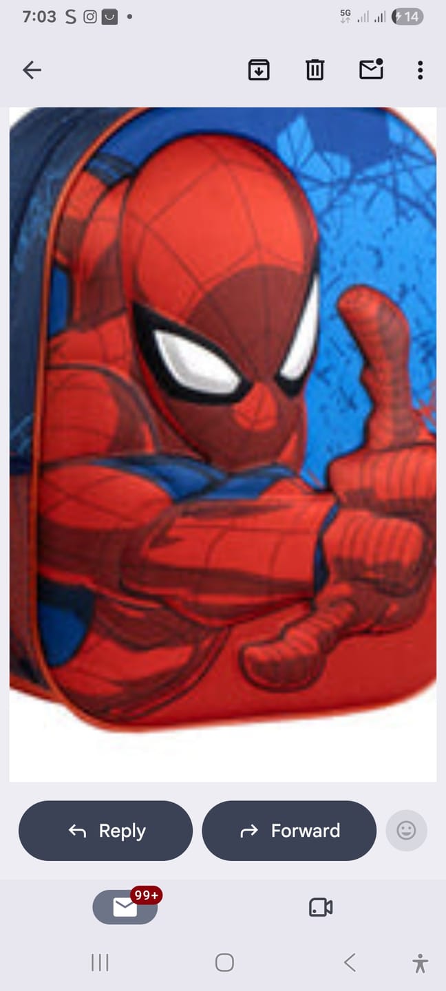 Customer photo review of 🕸️ Zaino Asilo & Tempo Libero "Spider-Man 3D Action" 🕷️💥