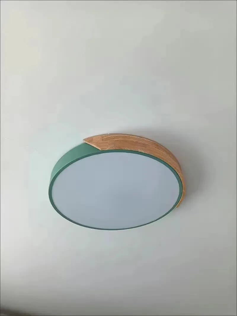 Customer photo review of Square Wood Ceiling Light for Bedroom, Frosted Shade, 30 cm