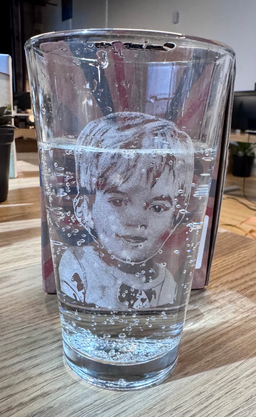 Customer photo review of Custom Photo Beer Glass, Personalized Father’s Day Gift for Dad