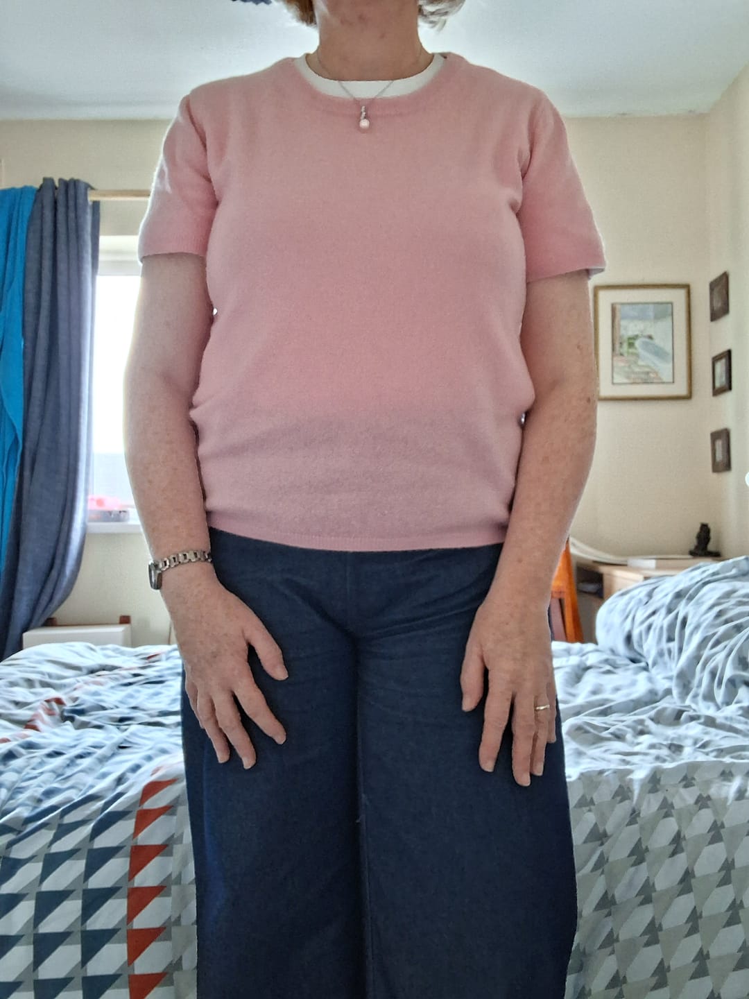 Customer photo review of Brand New Candy Floss Pink Cashmere Crew Neck T-Shirt Medium UK 12-14