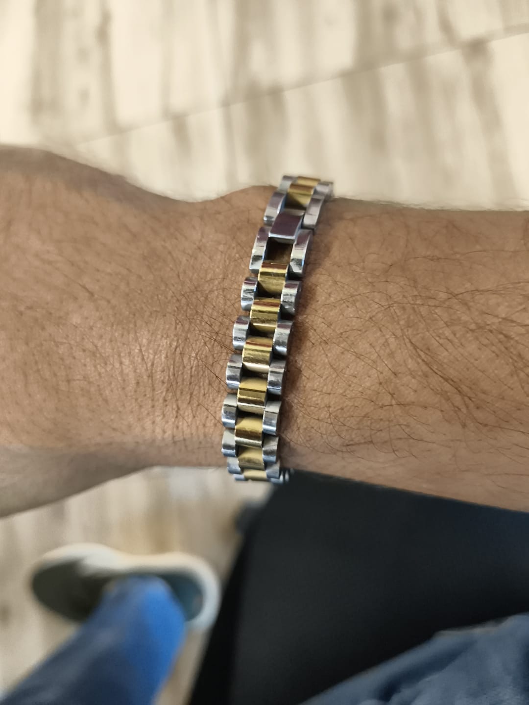 Customer photo review of Modern Men's Mix Metal Bracelet