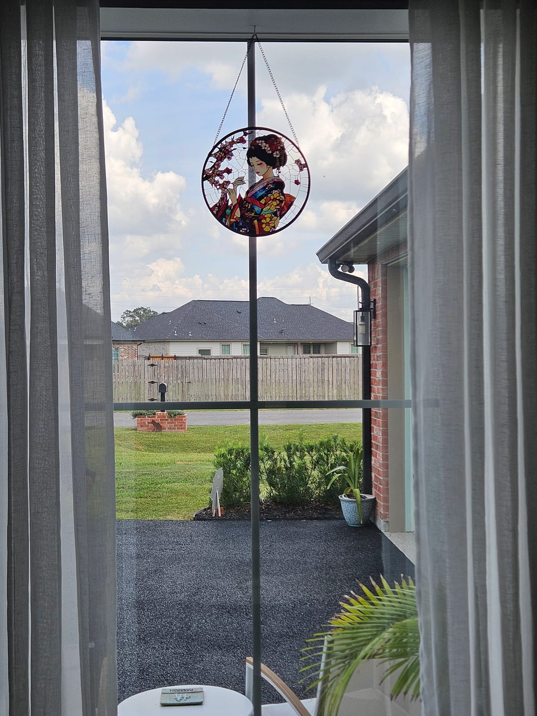 Customer photo review of Stained Glass Suncatcher – Japanese Geisha