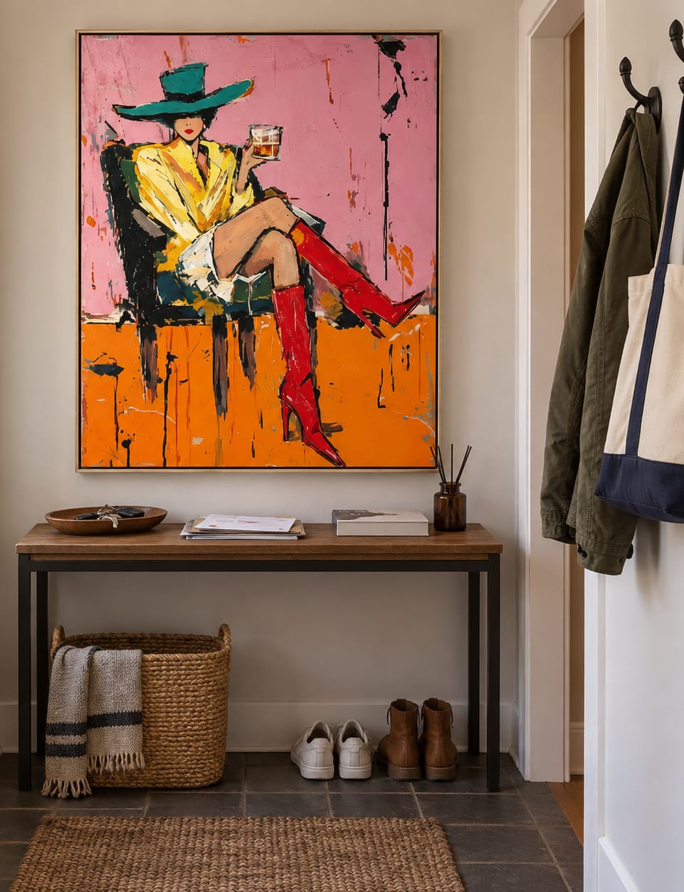Customer photo review of Teal Lounge-Cowgirl Portrait Painting