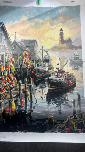 Customer photo review of Maine Lobster Harbor (Paint by Numbers)