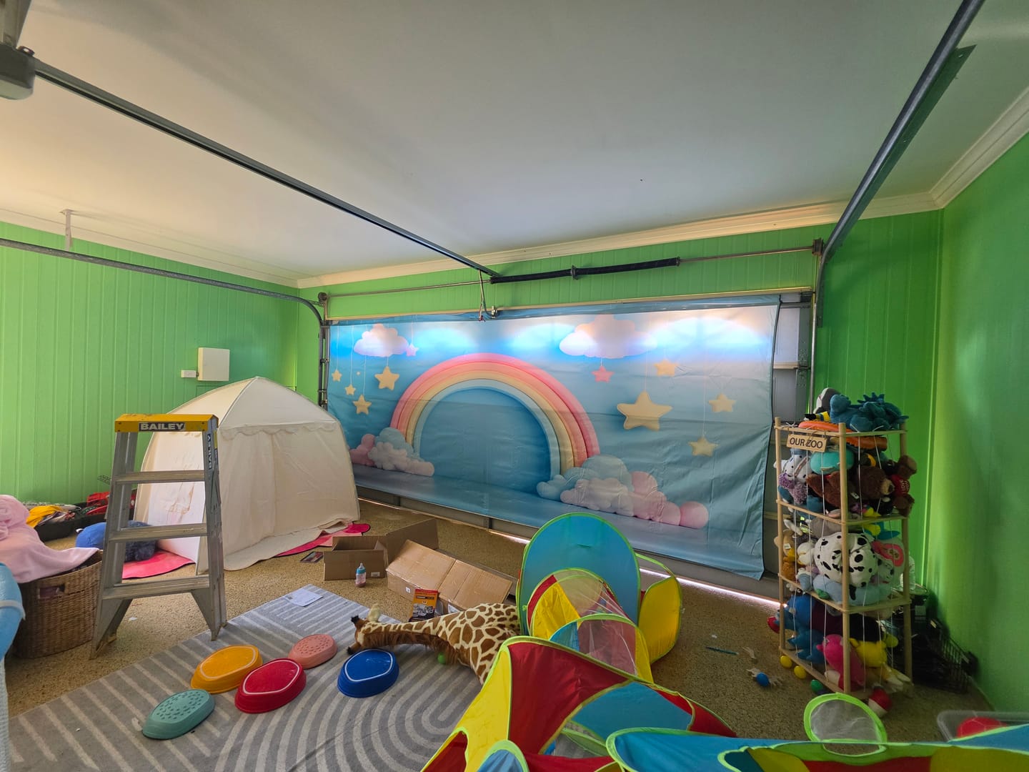 Customer photo review of Pastel Rainbow Dream – Interior Garage Door Cover