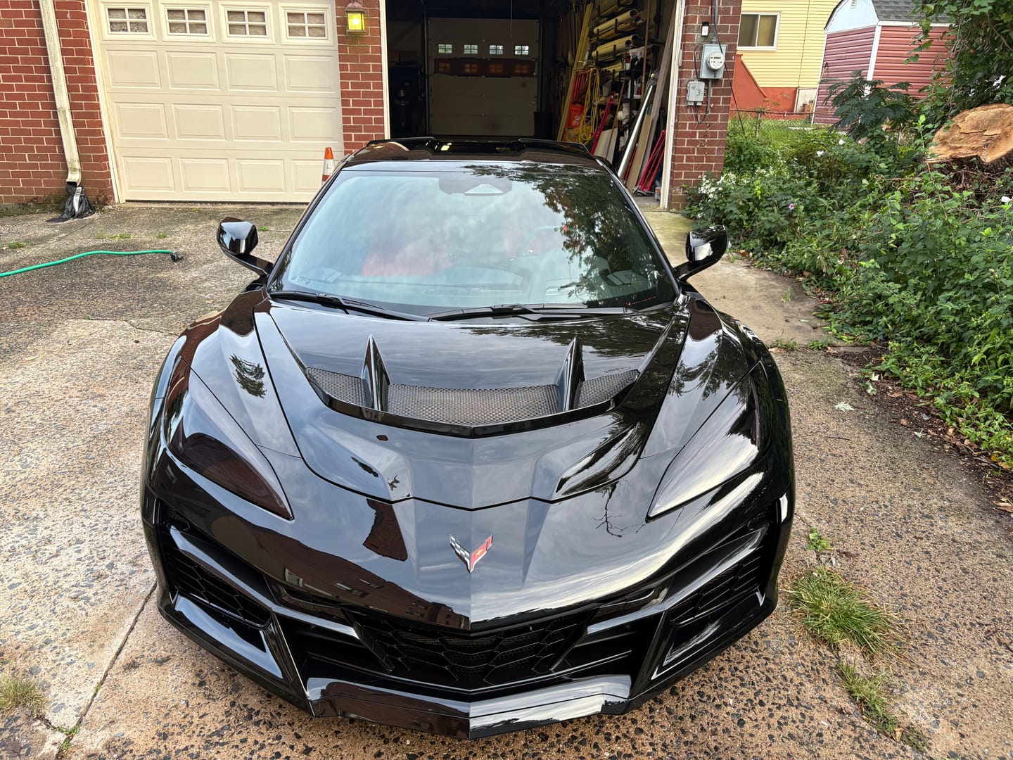 Customer photo review of Corvette C8 ZR1 MATTE BLACK Front Bumper Vented Extractor Hood