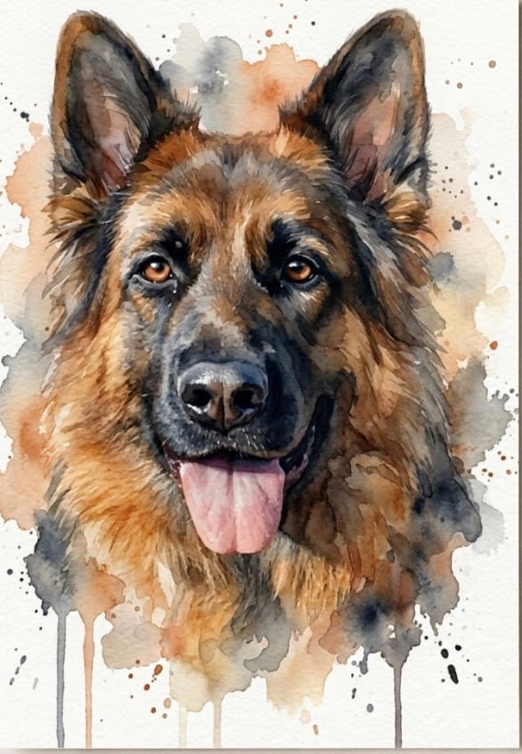 Customer photo review of Personalisiertes Hundeportrait Poster im Aquarell-Stil