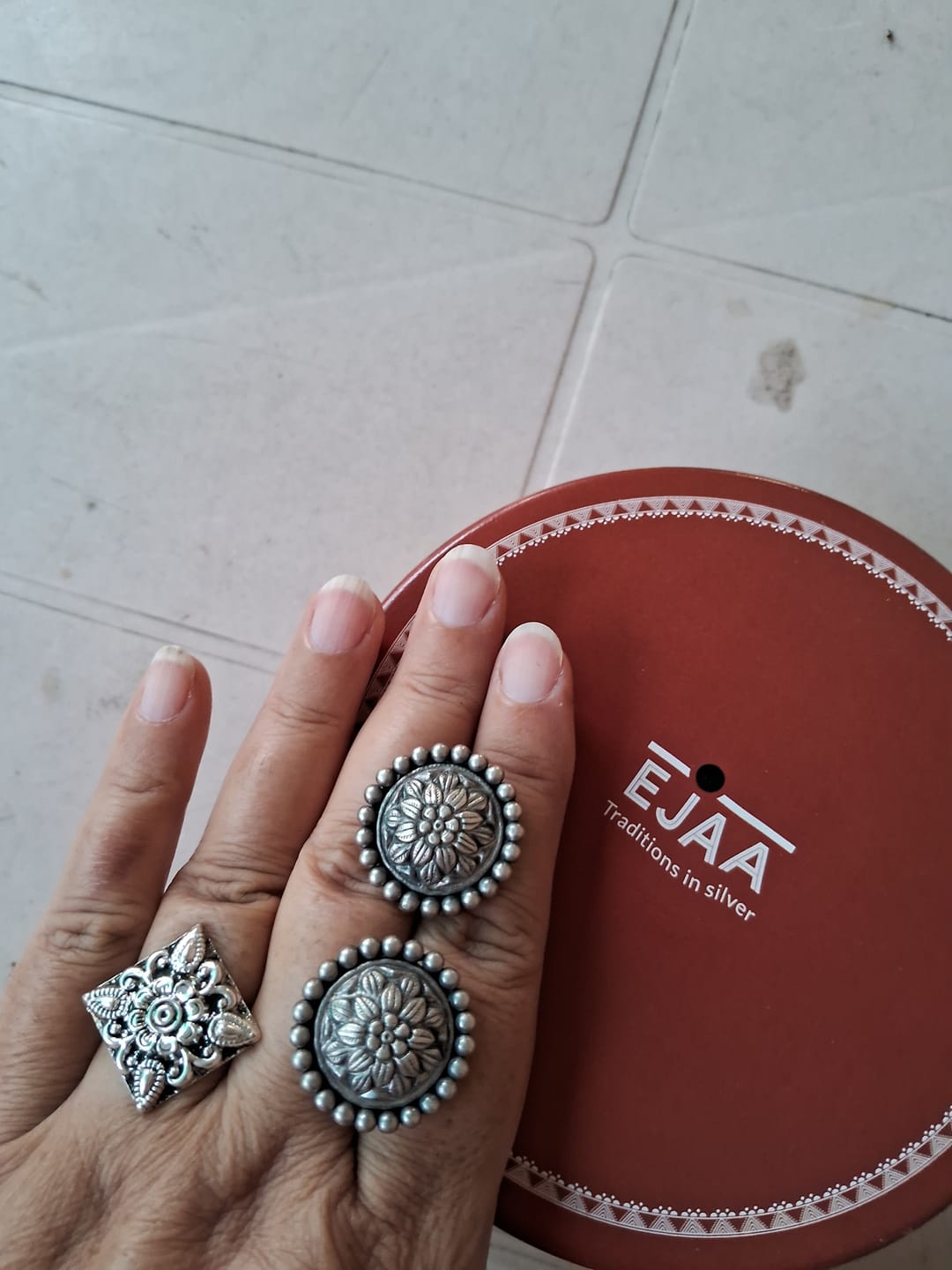 Customer photo review of Silver Banli Studs