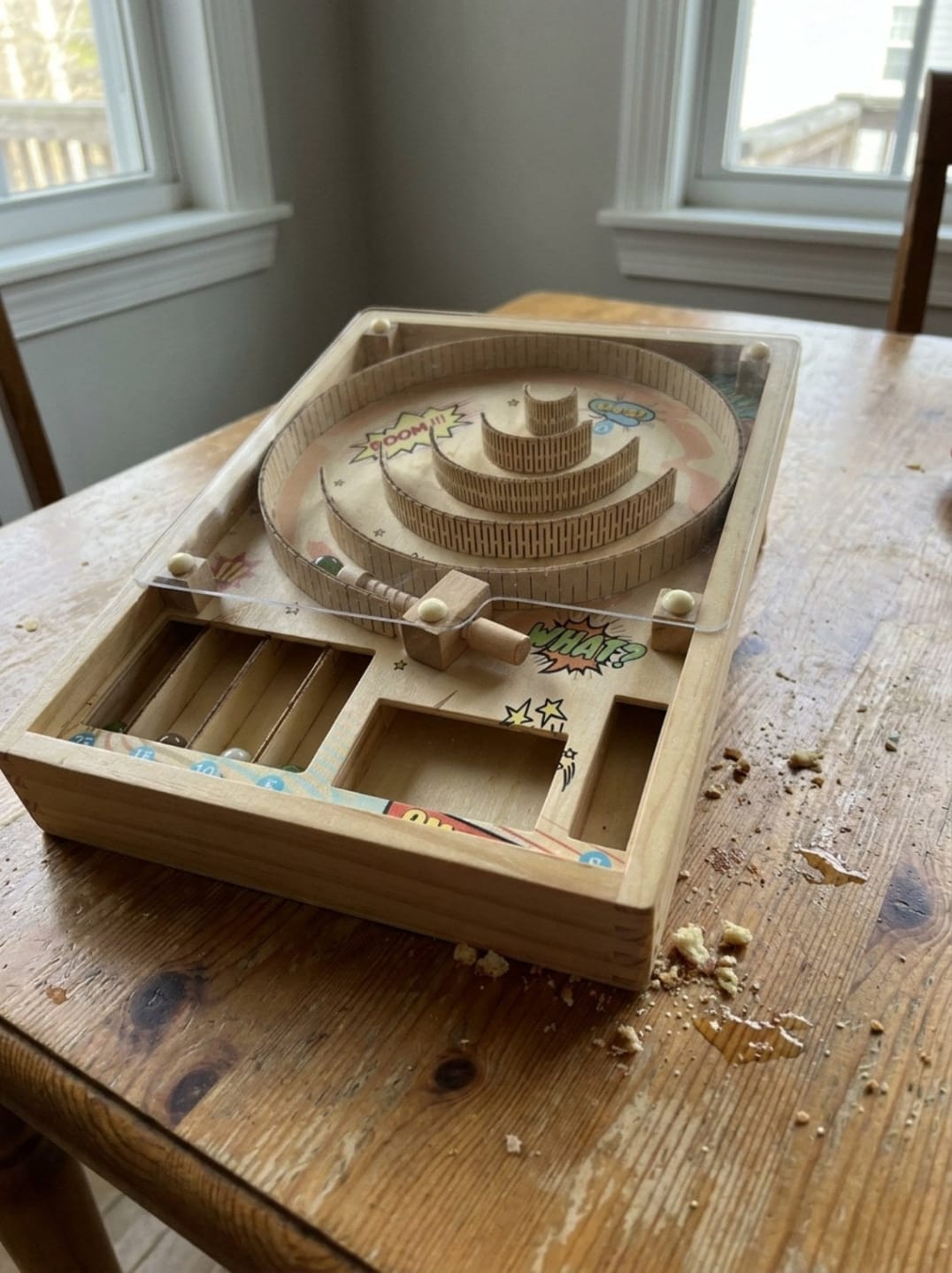 Customer photo review of Holz Flipper Spielzeug Kinder | Montessori Murmelspiel Motorik Arcade ab 3 Jahren