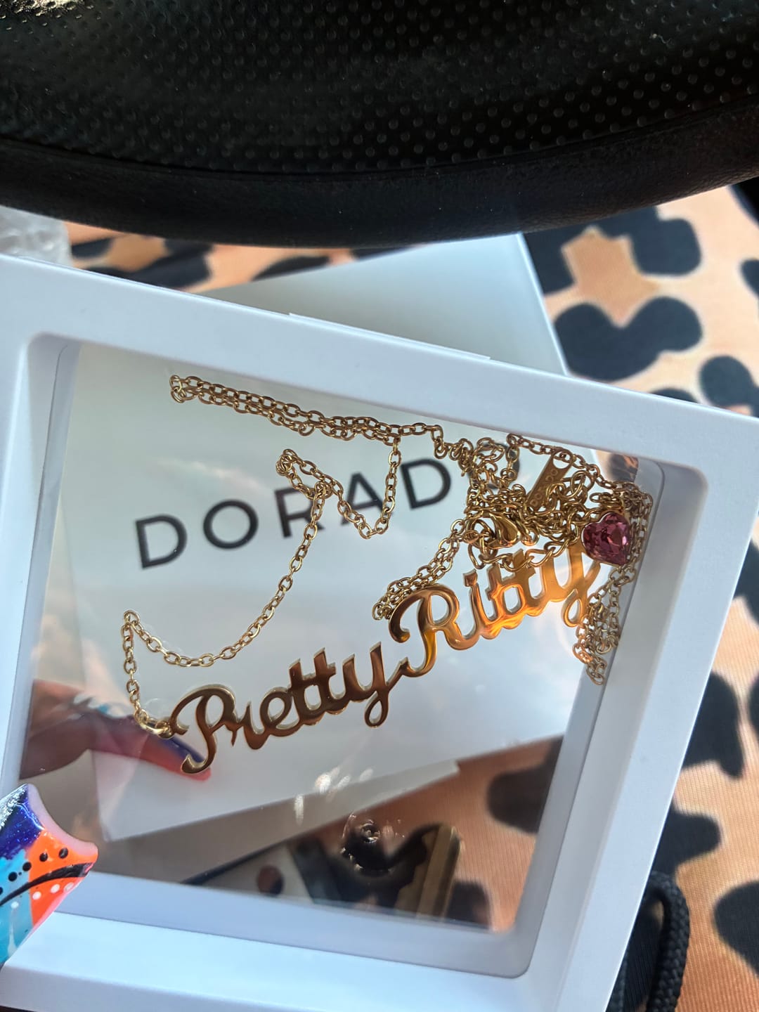 Customer photo review of Birthstone Name Necklace