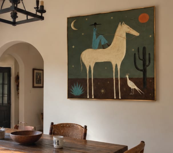 Customer photo review of Desert Moon Rider-White Horse Painting