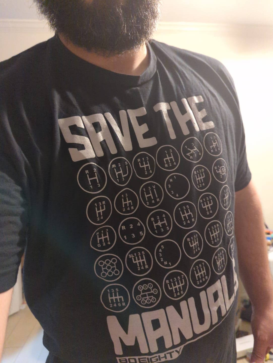 Customer photo review of 80Eighty® Save The Manuals Shirt