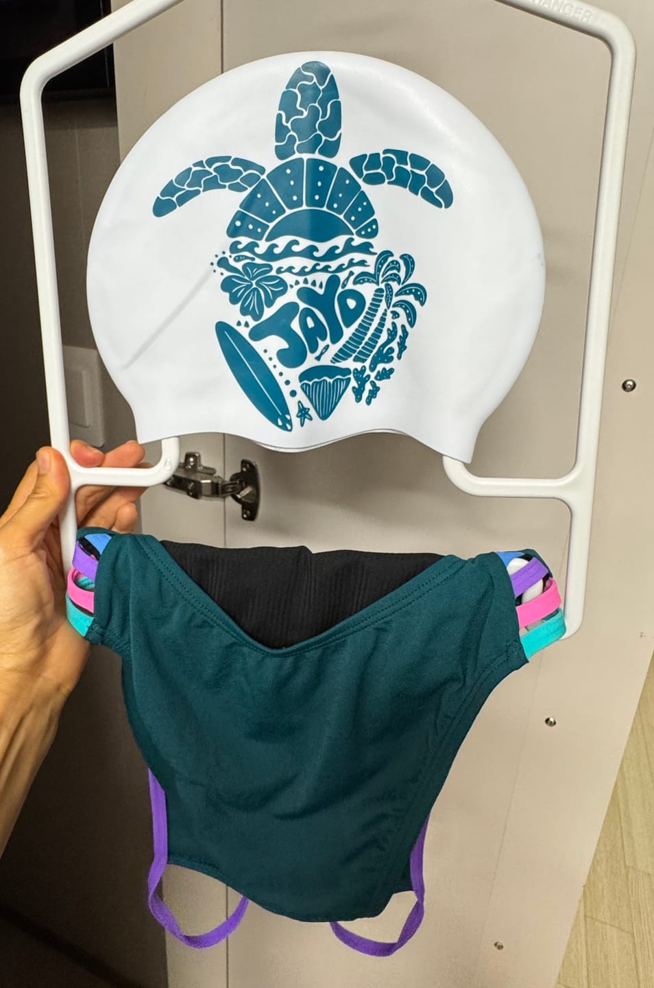 Customer photo review of JAYD Swim Cap - Turtle Tribe
