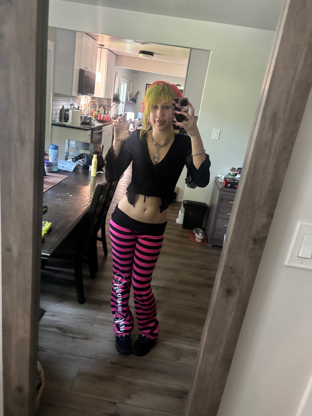 Customer photo review of Eclipse Foldover Pants - Pink