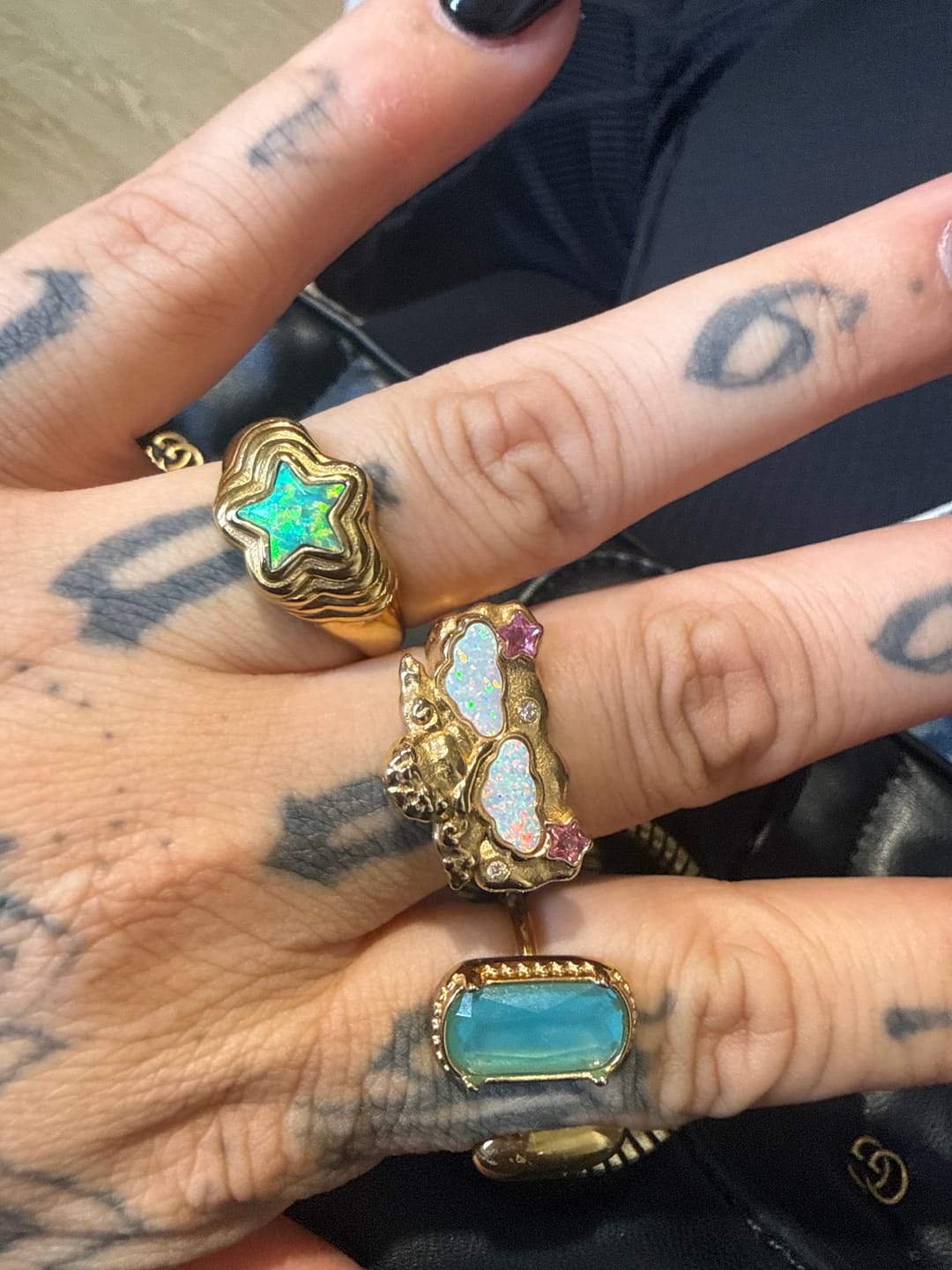 Customer photo review of Cherub Opal Cloud Ring Gold