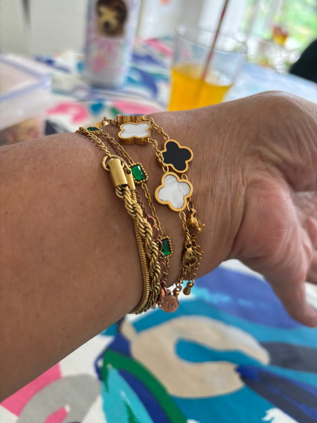 Customer photo review of Trinity Emerald Bracelet