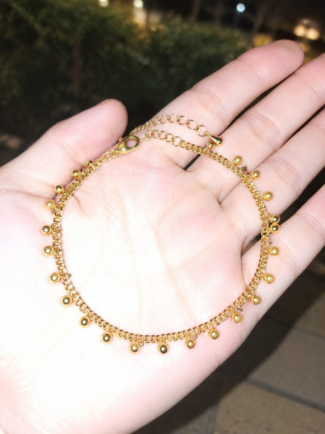 Customer photo review of Drop Bead Anklet