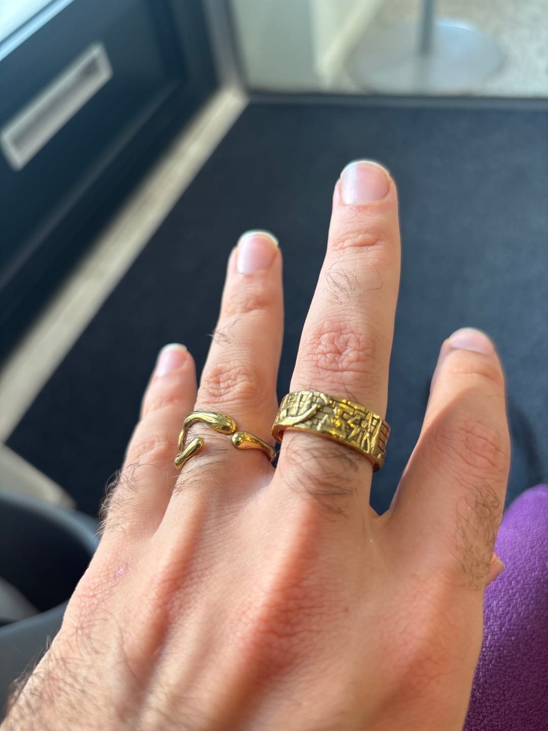 Customer photo review of "Farewell Kiss" Ring – Half Width – 925. or Stainless Steel GOLD PLATED