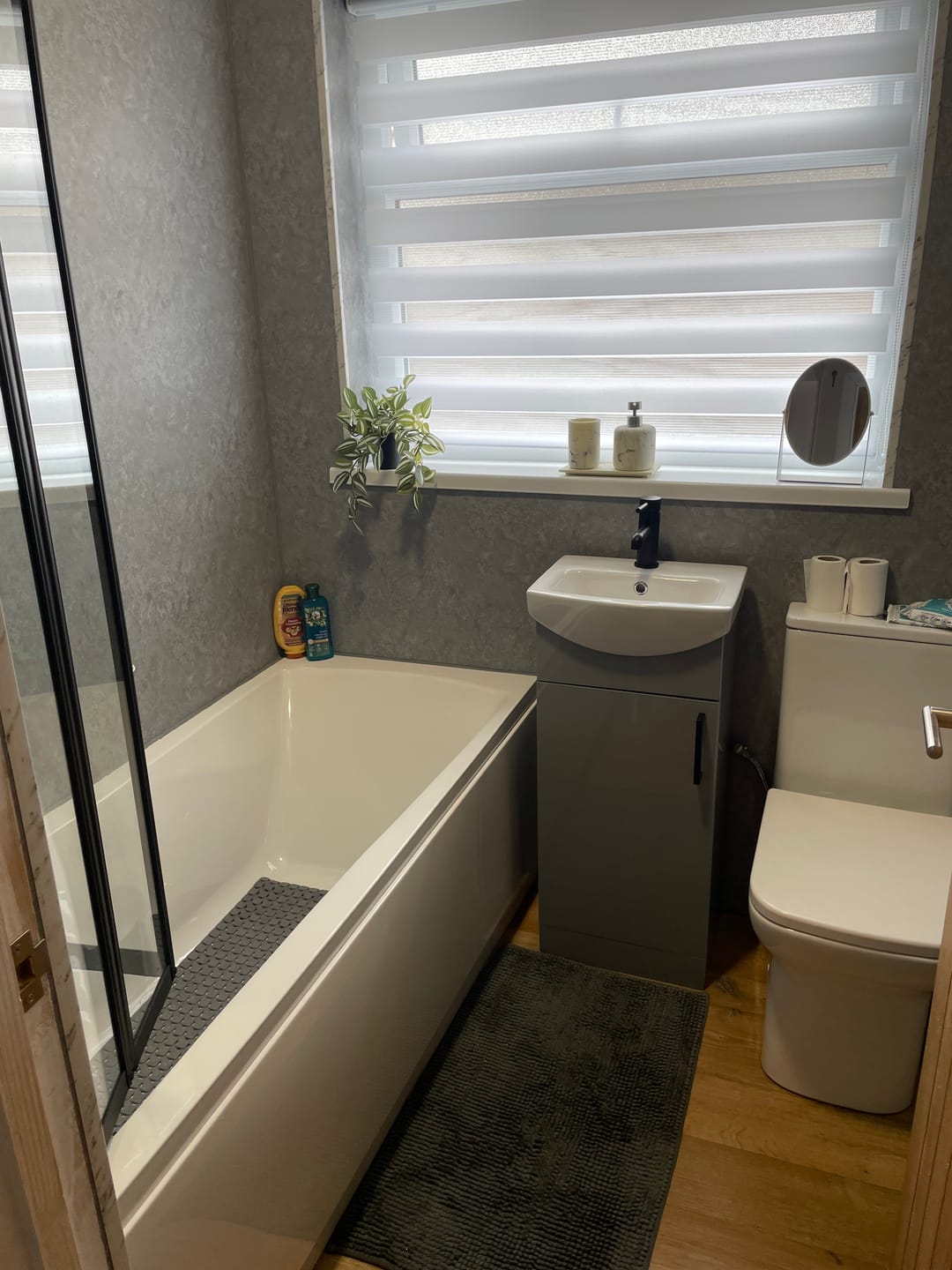 Customer photo review of 8mm Light Concrete Bathroom Wall Panel - Pack of 4