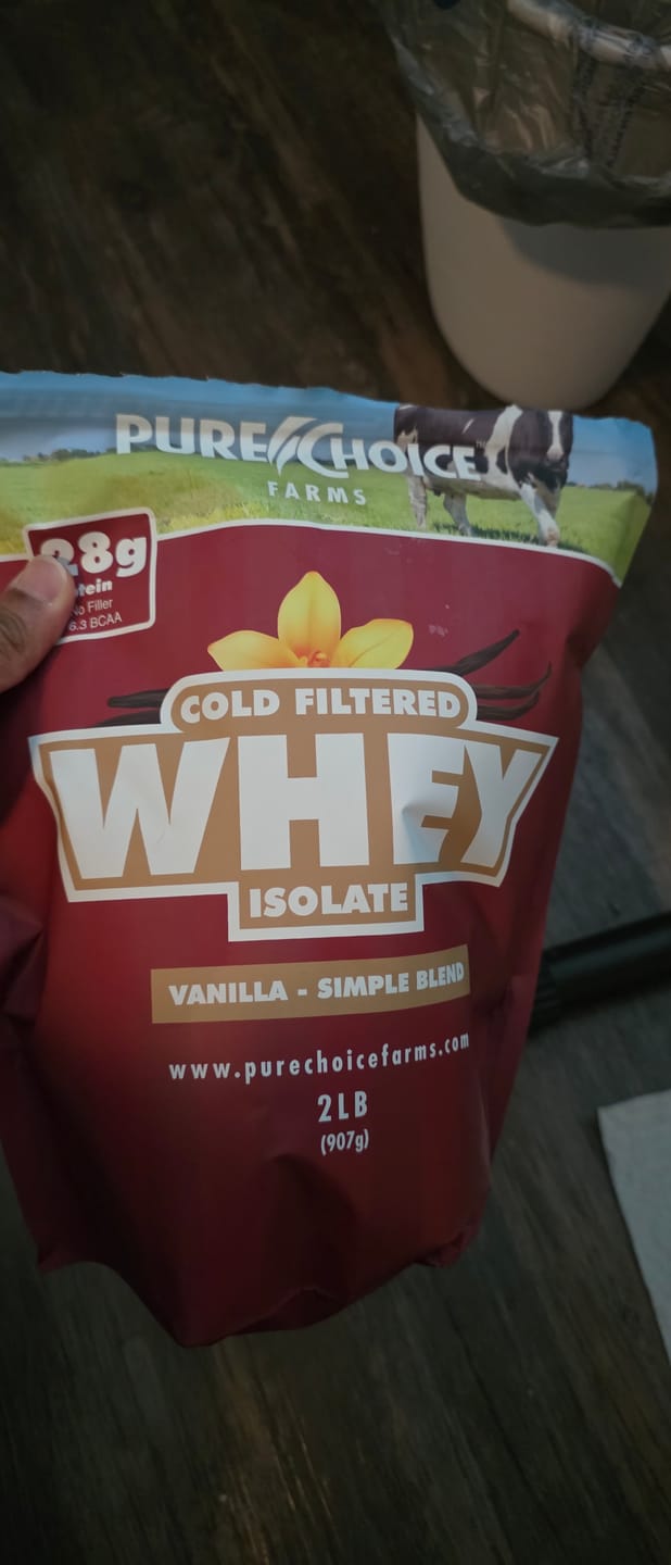 Customer photo review of Whey Protein Isolate with Organic Vanilla