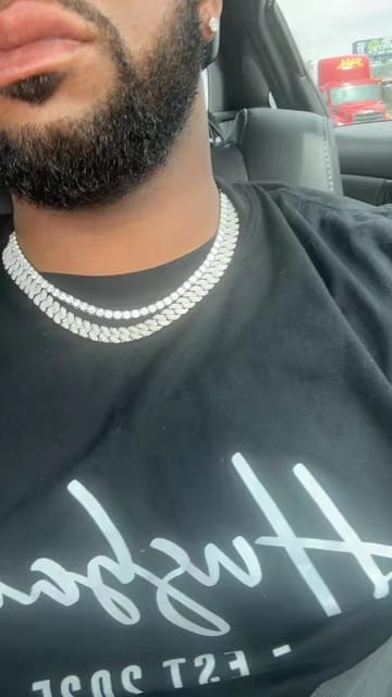 Customer photo review of 13MM 15MM 18MM 20MM VVS Moissanite Three Rows Cuban Chain For Men Iced Out 925 Silver