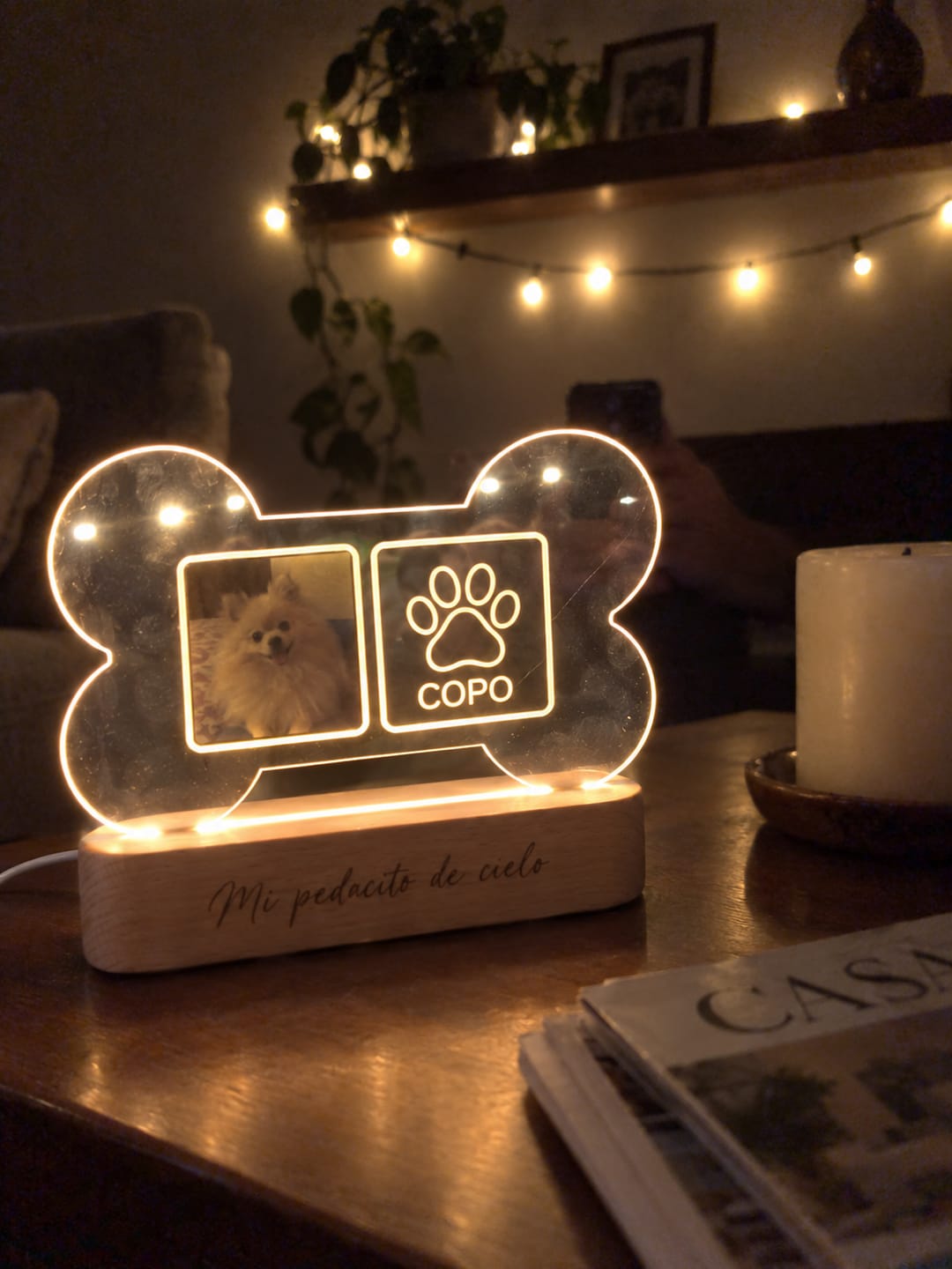 Customer photo review of Lámpara Memorial de Tu Perro