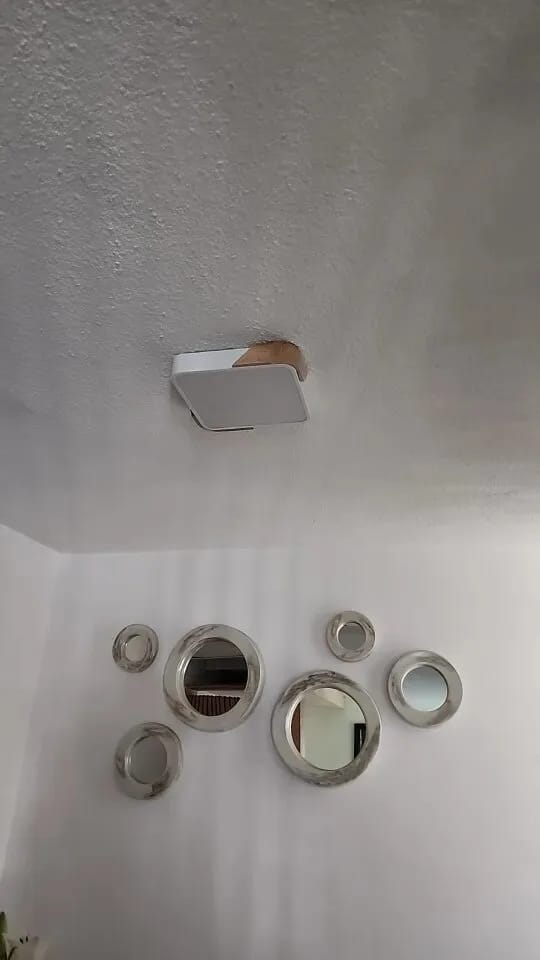 Customer photo review of Square Wood Ceiling Light for Bedroom, Frosted Shade, 30 cm