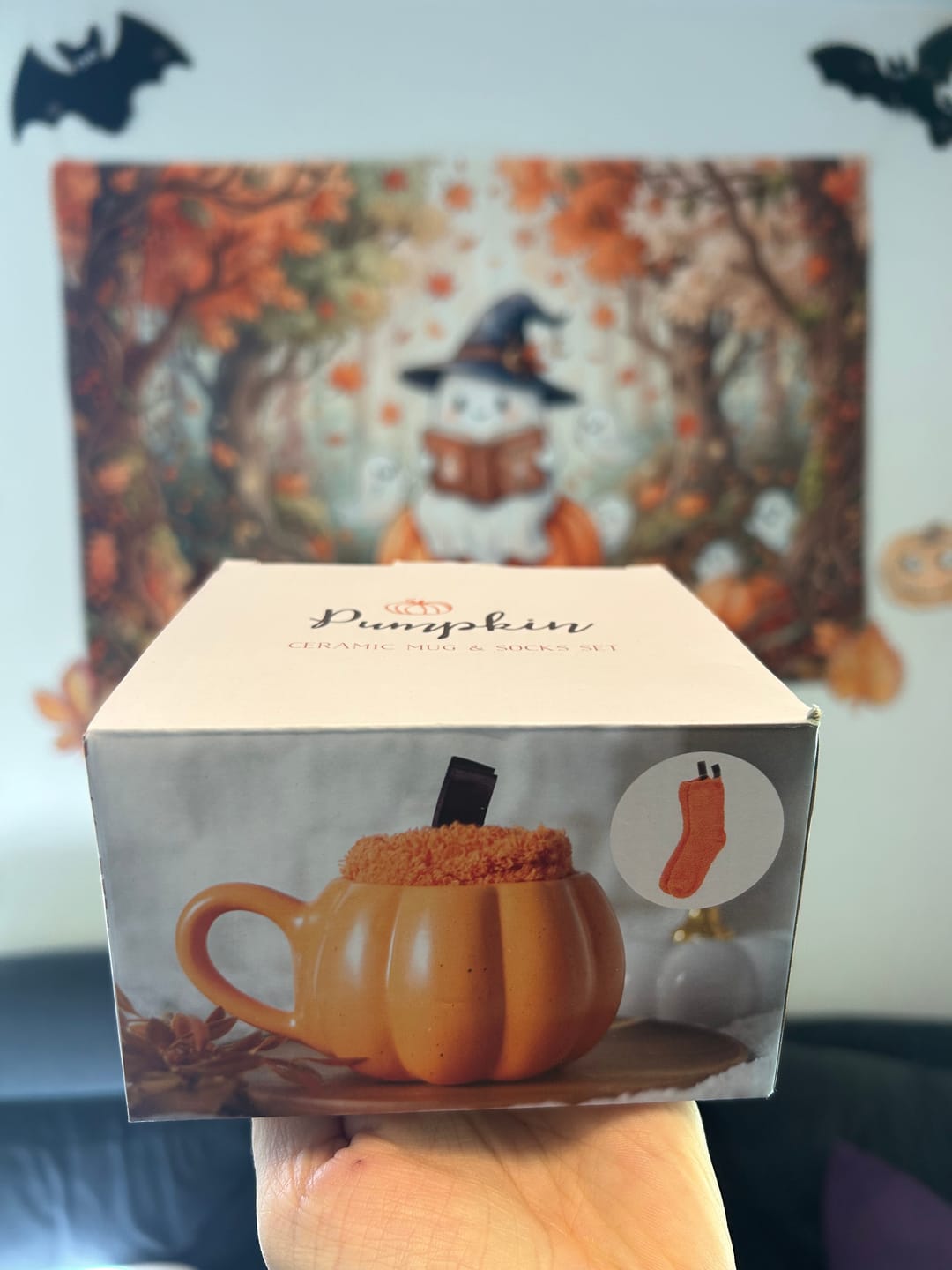 Customer photo review of Kürbis Tasse & Kuschelsocken – Herbstliches Geschenkset