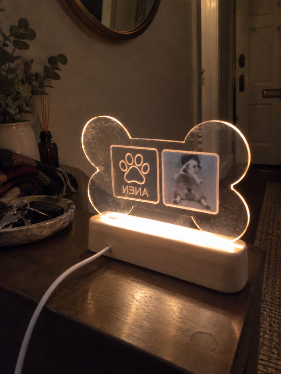 Customer photo review of Lámpara Memorial de Tu Perro