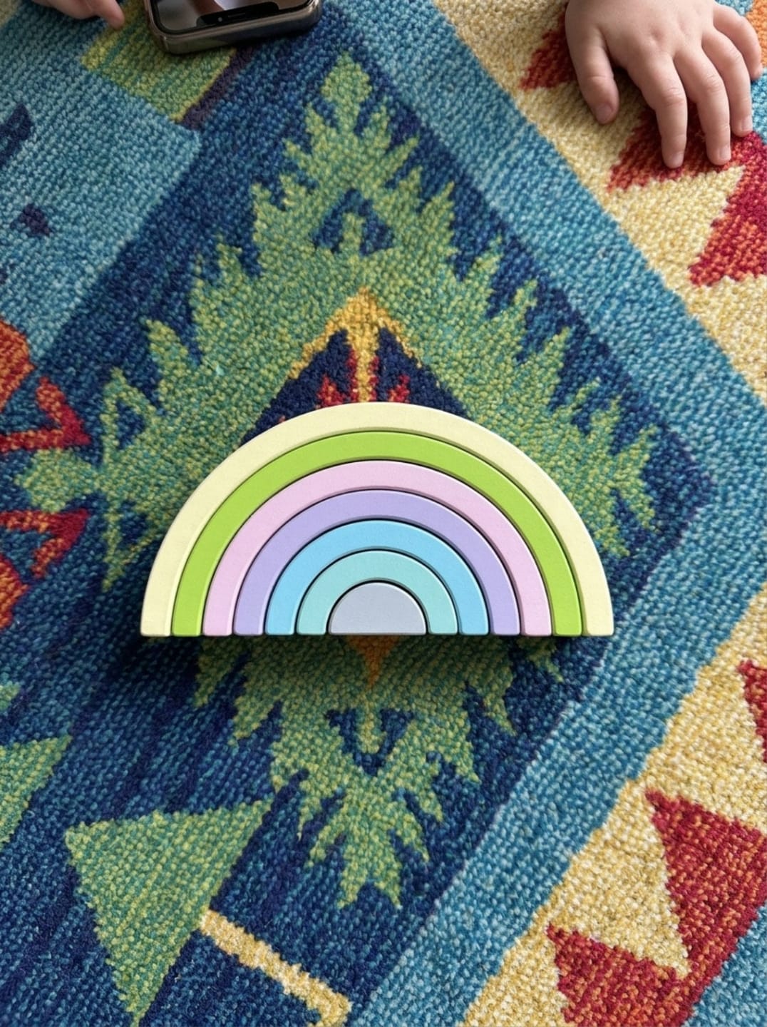 Customer photo review of Buntes Holz Regenbogen Spielzeug Kleinkind | Bögen Bauspielzeug Motorik Kreativ