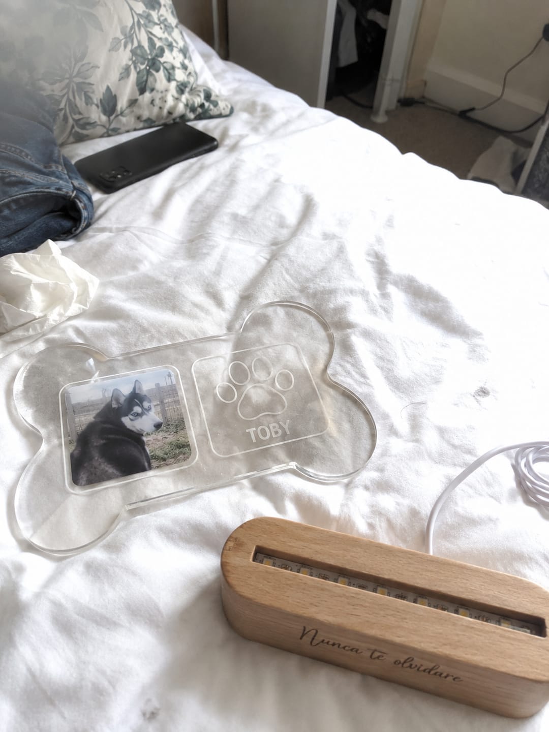 Customer photo review of Lámpara Memorial de Tu Perro