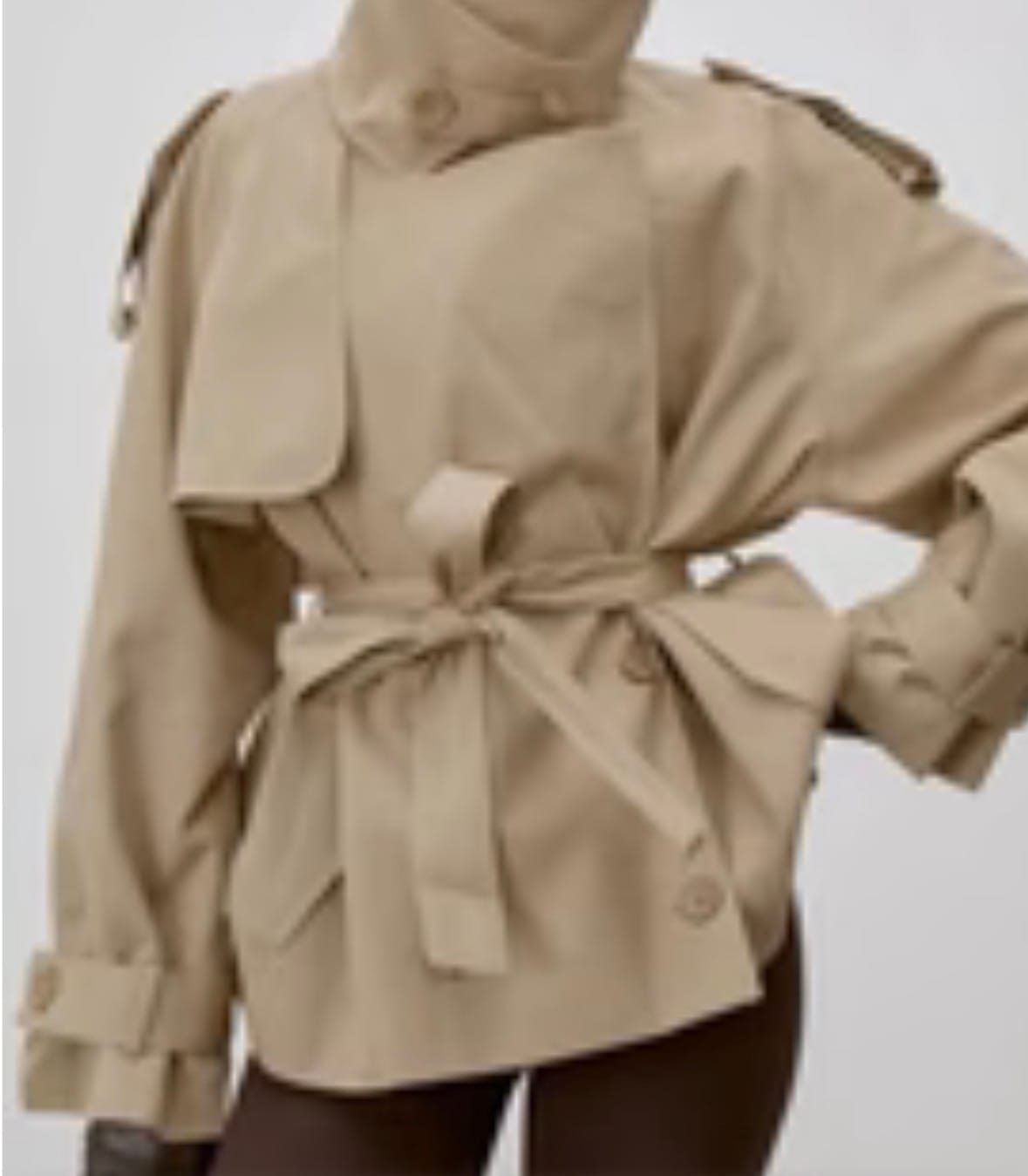 Customer photo review of Octavia Lace-Up Stand Collar Trenchcoat
