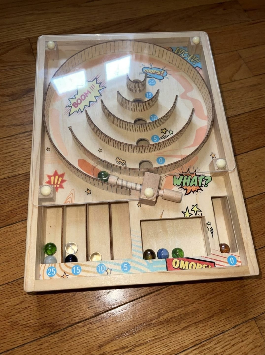 Customer photo review of Holz Flipper Spielzeug Kinder | Montessori Murmelspiel Motorik Arcade ab 3 Jahren