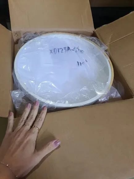 Customer photo review of Square Wood Ceiling Light for Bedroom, Frosted Shade, 30 cm