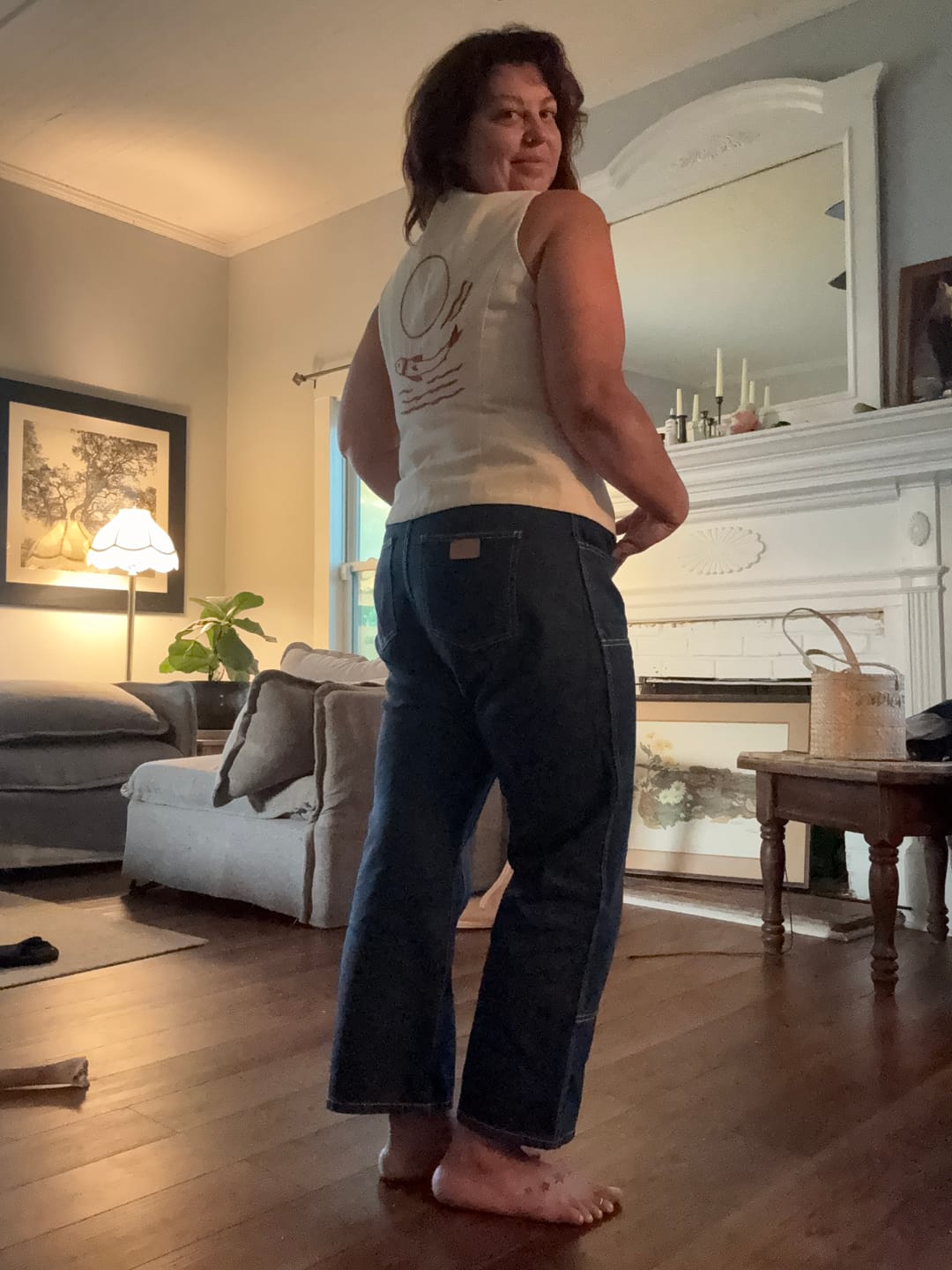 Customer photo review of Pez y Luna | Hand-Embroidered Fitted Cotton Vest