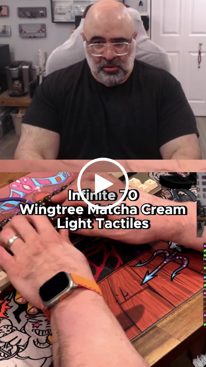 Customer video review of Wingtree Matcha Cream Light Tactile Switch Factory Lubed (10PCS)