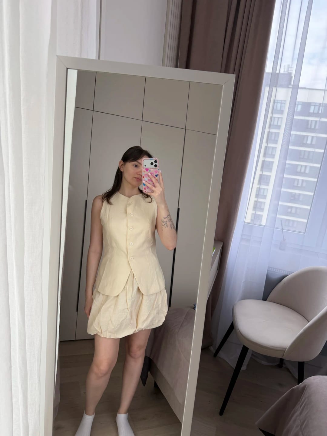 Customer photo review of Conjunto de Dos Piezas Irene - Top sin Mangas y Falda Corta