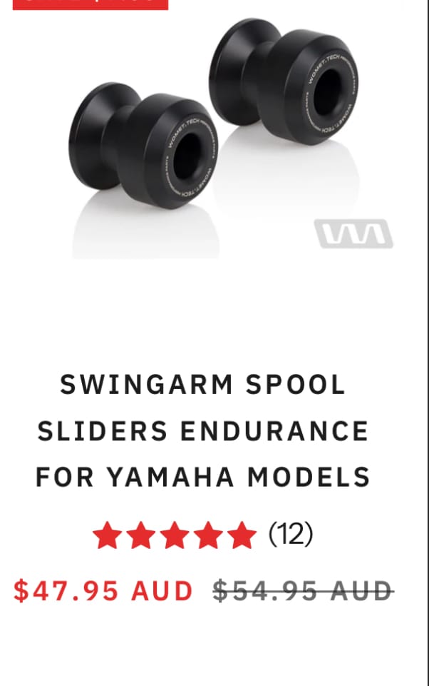 Customer photo review of Swingarm Spool Sliders Endurance for Yamaha Models