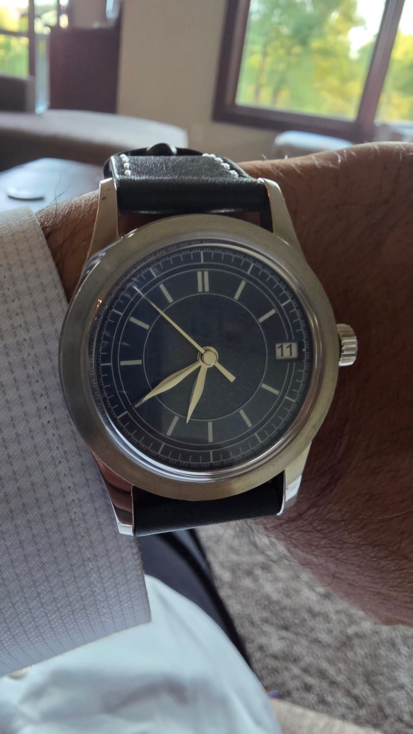 Customer photo review of HOU - 80-Hour Power Reserve Vintage Automatic Watch | Blue